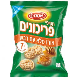 חטיפי פריכונים דבש מאורז מלא 80 גרם
