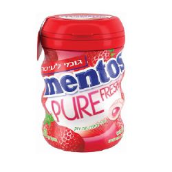 מנטוס מסטיק בקבוק מעוגל טעם תות 60 גרם