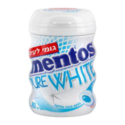 מנטוס מסטיק PURE WHITE  מנטה מתוקה בקבוקון 60 גרם