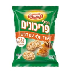 חטיפי פריכונים דבש מאורז מלא 80 גרם